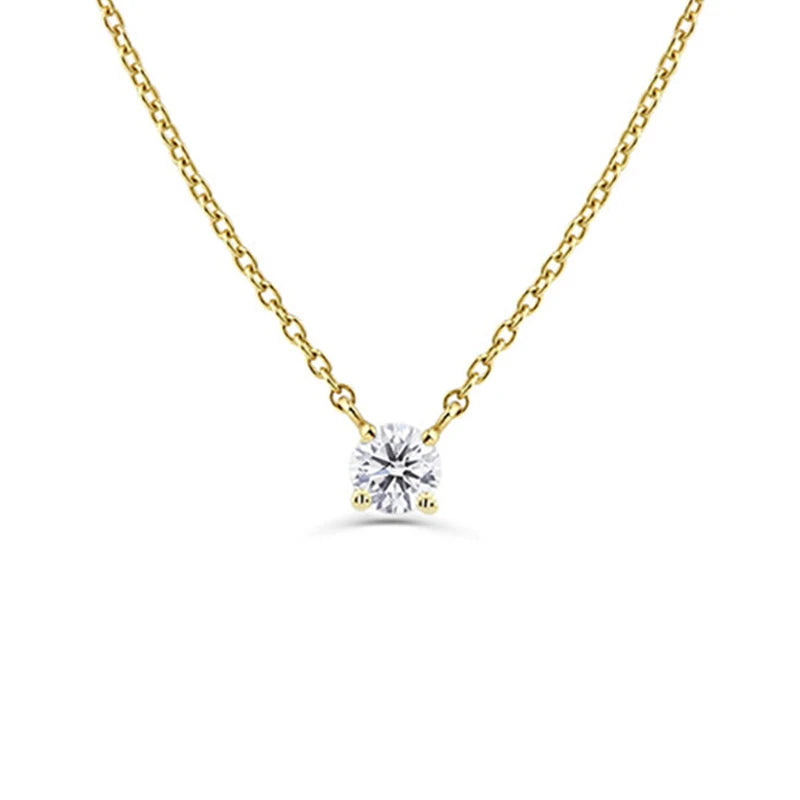 CANNER New 925 Sterling Silver Mini Zircon Pendant Necklaces Chain For Women Necklace Chains Fine Jewelry Gift Collares подвеска