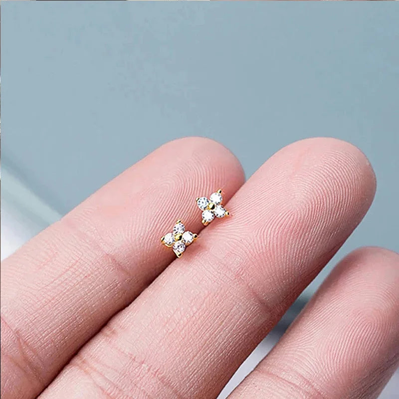 925 Silver Plated Four-leaf Flower Zircon Chain Necklace for Women Luxury Collar Charm Clover Necklaces 2025 Trend Jewelry